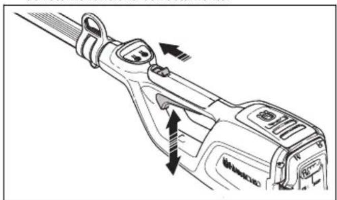 HUSQVARNA 115iPT4 - Comprobación del bloqueo del gatillo de alimentación - 4