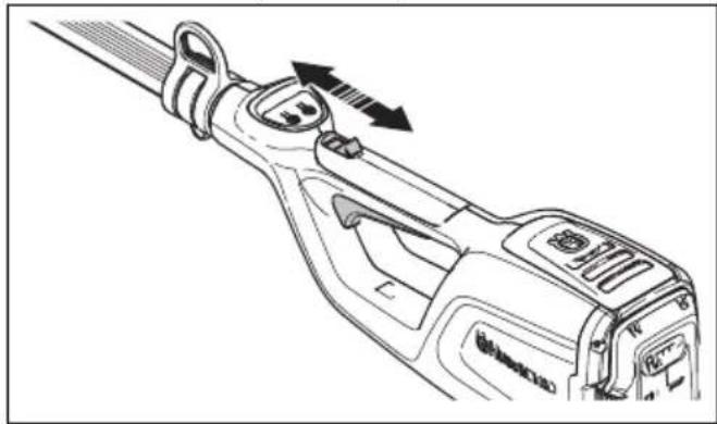 HUSQVARNA 115iPT4 - Käytöliipaisimen varmistimen tarkistaminen - 3