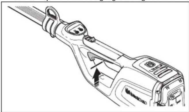 HUSQVARNA 115iPT4 - So prufen Sie die Gashebelsperre - 2