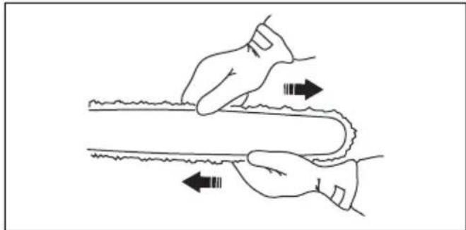 HUSQVARNA 115iPT4 - So stellen Sie die Spannung der Sägekette ein - 3