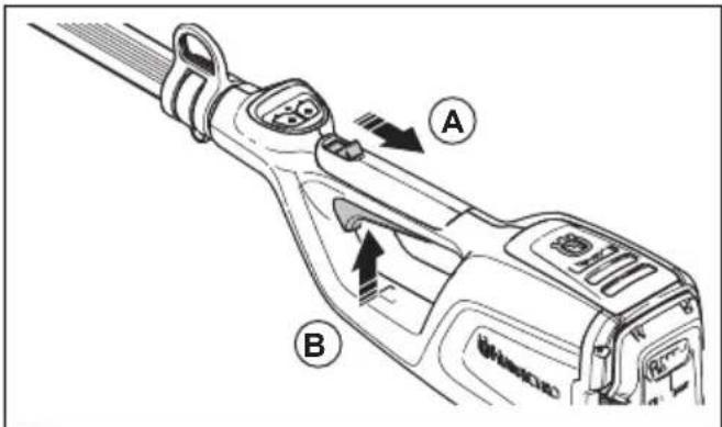 HUSQVARNA 115iPT4 - Slik kontrollerer du kraftutlsersperren - 1