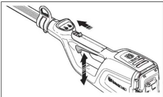 HUSQVARNA 115iPT4 - Vericar o bloqueio do interruptor de alimentacao - 4