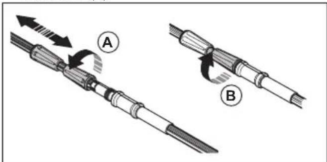 HUSQVARNA 115iPT4 - To adjust the length of the shaft - 1