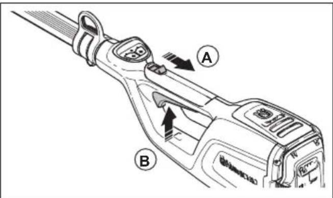 HUSQVARNA 115iPT4 - Controllo del fermo della leva comando - 1