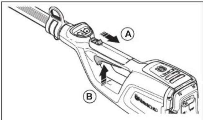 HUSQVARNA 115iPT4 - Vericar o bloqueio do interruptor de alimentacao - 1