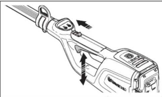 HUSQVARNA 115iPT4 - De vergrendeling van de activeringsschakelaar controleren - 4