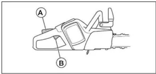 HUSQVARNA 120i - Bloqueio do interruptor de alimentacao - 1