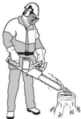 HUSQVARNA 120i - Pour contrôler la lubrication de la chaine de sciage - 1