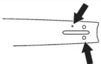 HUSQVARNA 120i - Informações sobre a lâmina-guia e a corrente da serra - 5