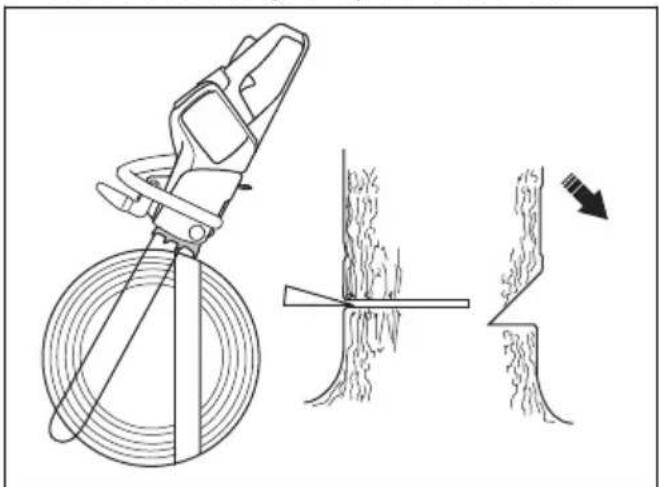 HUSQVARNA 120i - Realizacion del corte de derribo - 2