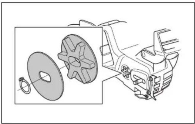 HUSQVARNA 120i - Onderhoud uitvoeren aan het kettingaandrijfwiel - 1