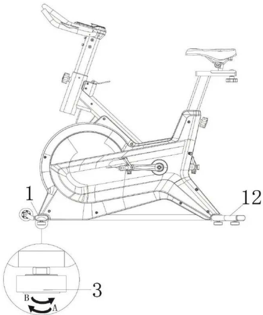 Duke Fitness SC40 - Étape 4: ajustement des pieds - 1