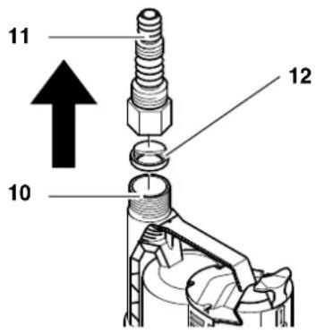 METABO TP 12000 SI - Raccordement de la conduite sous pression - 1