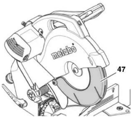 METABO KS 254 Plus - Capot de protection pendulaire (47) - 1