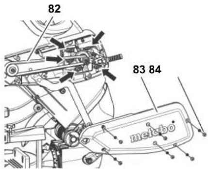 METABO KS 254 Plus - Napenjanje pogonskega jermena - 1