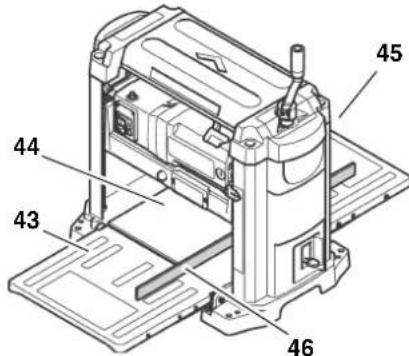 METABO DH 330 - Cutting hazard when touching the rotating cutterblock!   Accidental starting of the machine may cause serious injury.   Always unplug before making any adjustments to the machine! - 1