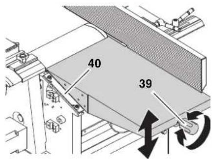 METABO HC 260 C - Hoohteinstelling van de aanvoertafel (bij gebruik als vlakschaaf) - 1