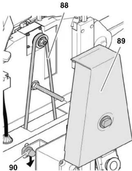 METABO HC 260 C - Regolazione della tensione della cinghia di trasmissione principale - 1