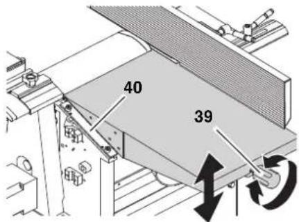 METABO HC 260 C - Regolazione dell'altezza per il banco di entrata (funzionamento come piallatrice a filo) - 1