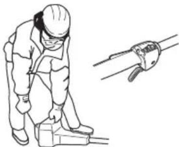 HUSQVARNA 525P5S - Preverjanje delovanja zaklepa ročice plina - 5