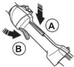 HUSQVARNA 525P5S - Preverjanje delovanja zaklepa ročice plina - 1