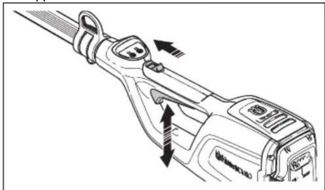 HUSQVARNA K 770 - Pour contrôler le blocage de la gâchette de puissance - 4