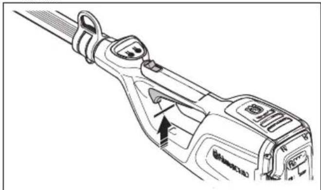 HUSQVARNA K 770 - Comprobación del bloqueo del gatillo de alimentación - 2