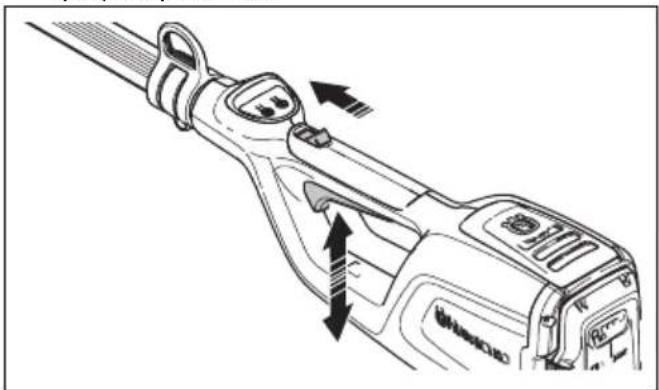 HUSQVARNA K 770 - Перевірка фіксатора механічного пускового пристрою - 4