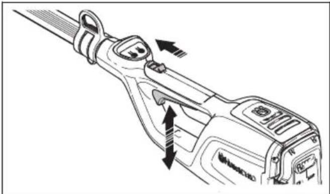 HUSQVARNA K 770 - Sådan kontrolleres låsen på strømudløseren - 4