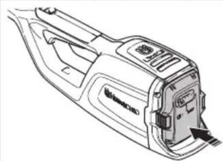 HUSQVARNA K 770 - Akumuliatoriaus prijungimas prie jrenginio - 2