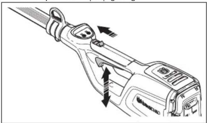 HUSQVARNA K 770 - Cách kiểm tra khóa nút kích hoạt máy - 4