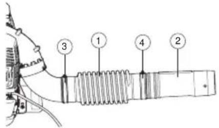 HUSQVARNA 530BT - Assembling the blow pipe and control handle - 1