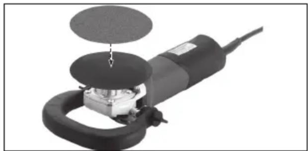METABO PE 1525 - Mise en place du plateau d'appui et de la feuille abrasive - 1
