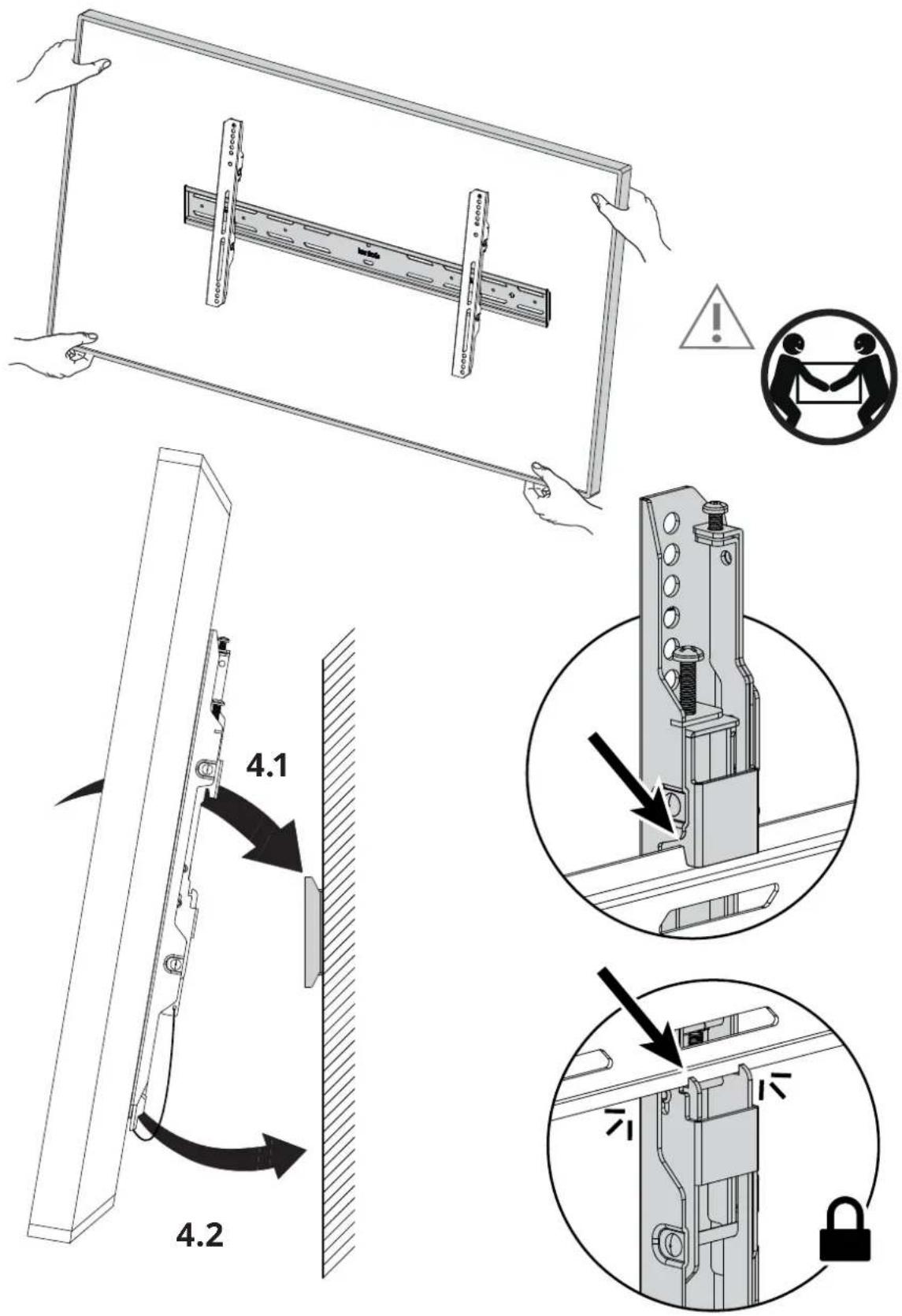 Kanto PF400 - Hang TV / Attachez le télé / Cuelga la TV - 1