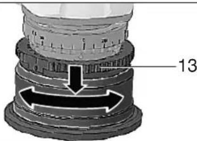 METABO KFM 93 RF - Push the adjusting ring (14) downwards and turn. - 1