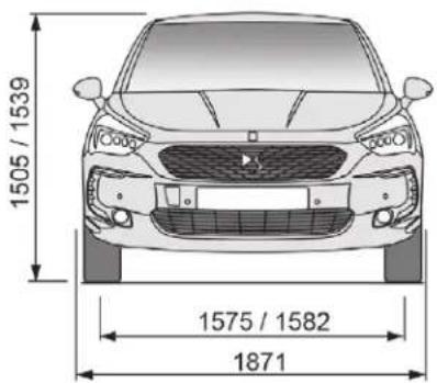 DS 5 Hybrid4 (2016) - Dimensions (en mm) - 1