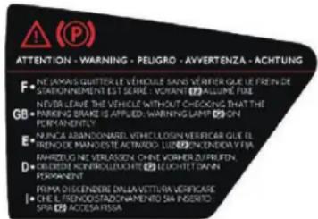 DS 5 Hybrid4 (2016) - Etiquette sur panneau de porte - 1