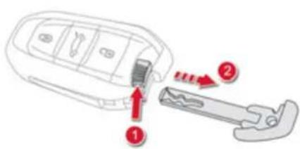 DS 5 (2011) - Ouverture-fermeture de secours avec la clé intégrée - 1