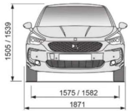 DS 5 (2015) - Masses et charges remorquables (en kg) Diesel - Versions N1 - 1