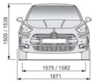 DS 5 (2012) - Dimensions (en mm) - 1