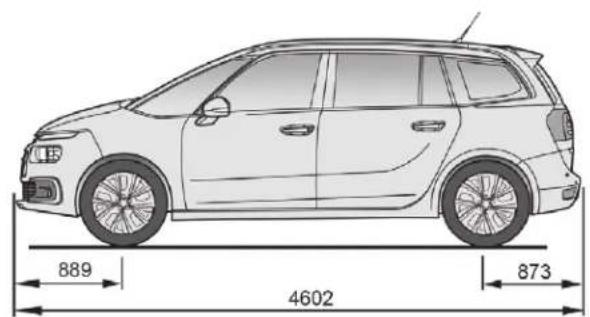 CITROEN C4 SpaceTourer (2021) - Dimensions (en mm) - 4