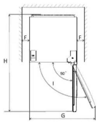 HOOVER HFLE54WN - Requisitos de espaço - 2