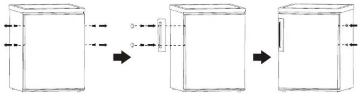 HOOVER HFLE54WN - Monter dorens ytre handtak(hvis det finnes et ytre handtak) - 1