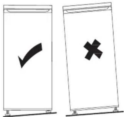 HOOVER HFLE54WN - Laitteen saatäminen vaakasuoraan asentoon - 2