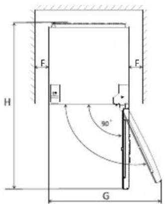 HOOVER HFLE54WN - Tarvittava tila - 2