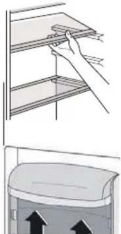 HOOVER HFLE54WN - Positionnement des balconnets de la porte - 1