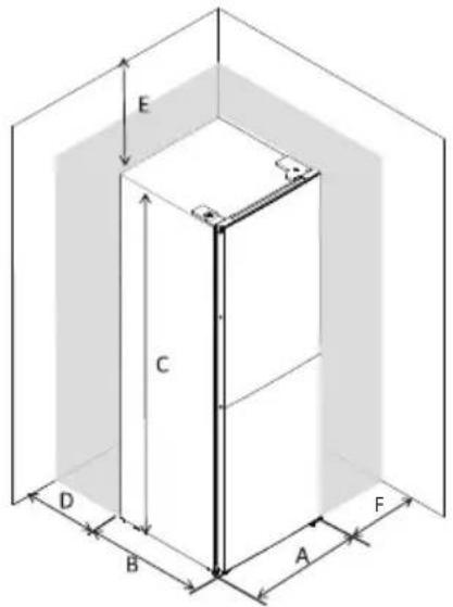 HOOVER HFLE54WN - Requisitos de espaço - 1