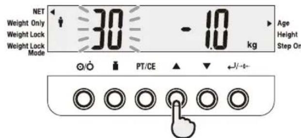 TANITA DC240MA III - Entrez votre talle 1) par un , - 1