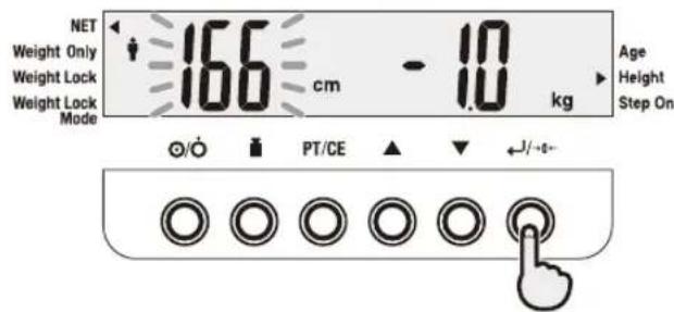 TANITA DC240MA III - Entrez votre talle 1) par un , - 4