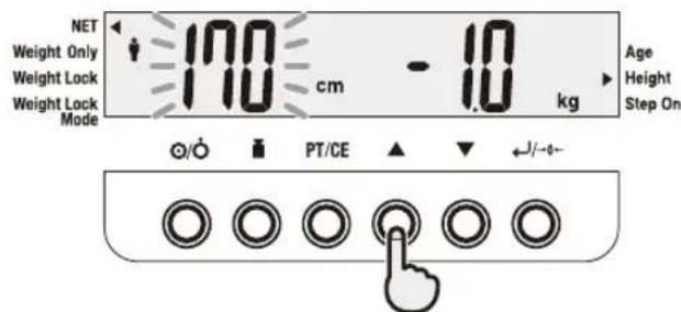 TANITA DC240MA III - Entrez votre talle 1) par un , - 3